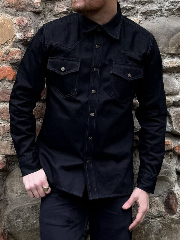 Classic Black Selvedge Shirt - 13.5oz