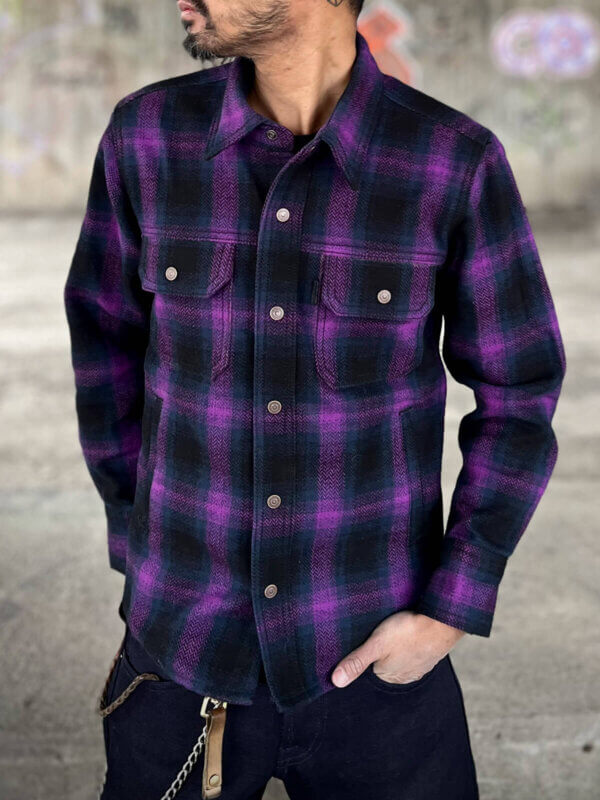 Heavyweight Purple Flannel Work Shirt - 13.5oz