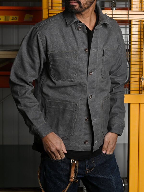 Grey Canvas Waxed Jacket - 13oz