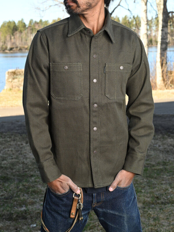 Army Sashiko Mechanic Shirt - 12oz