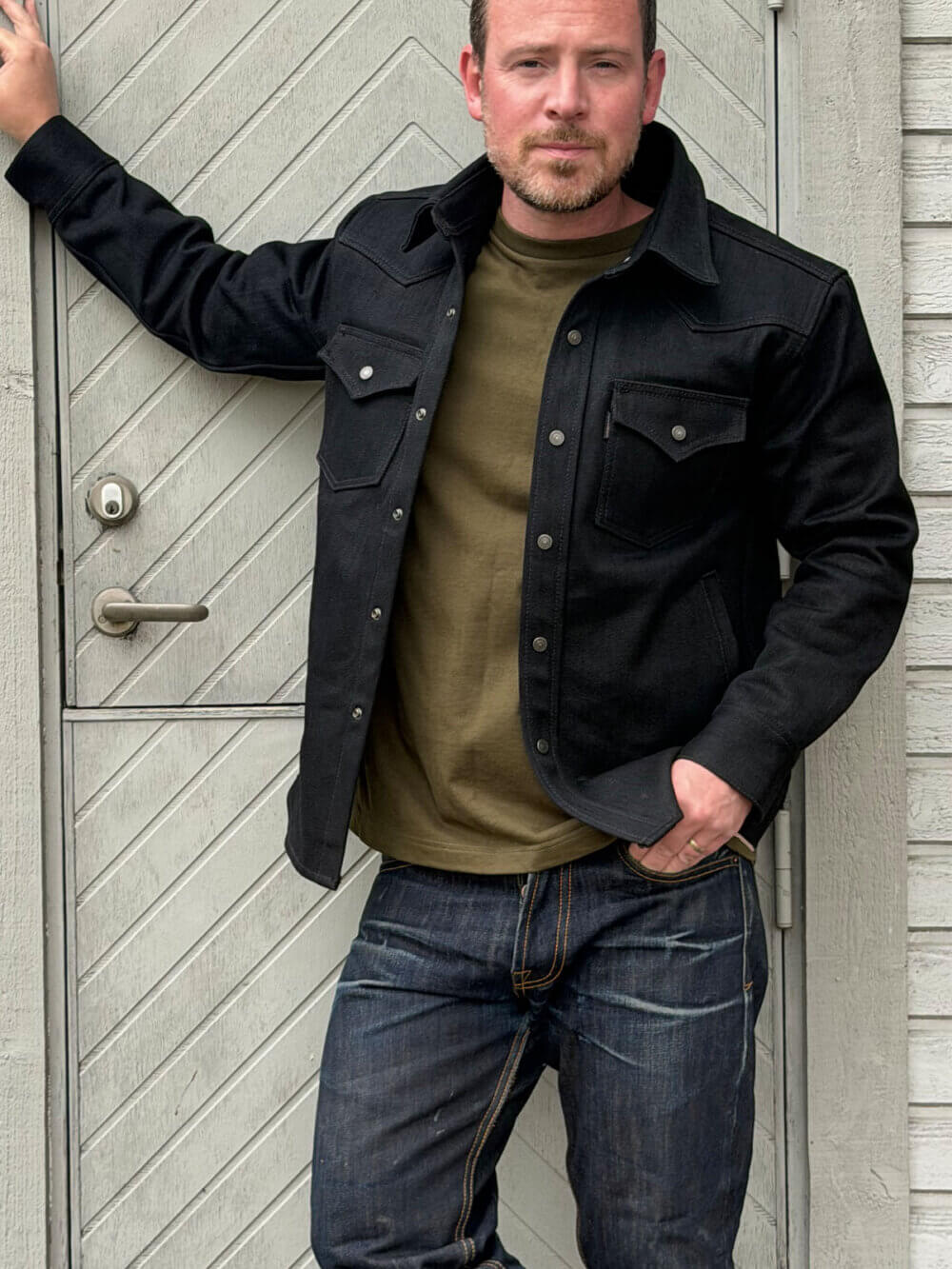 Ghost-double-black-western-shirt-half-body