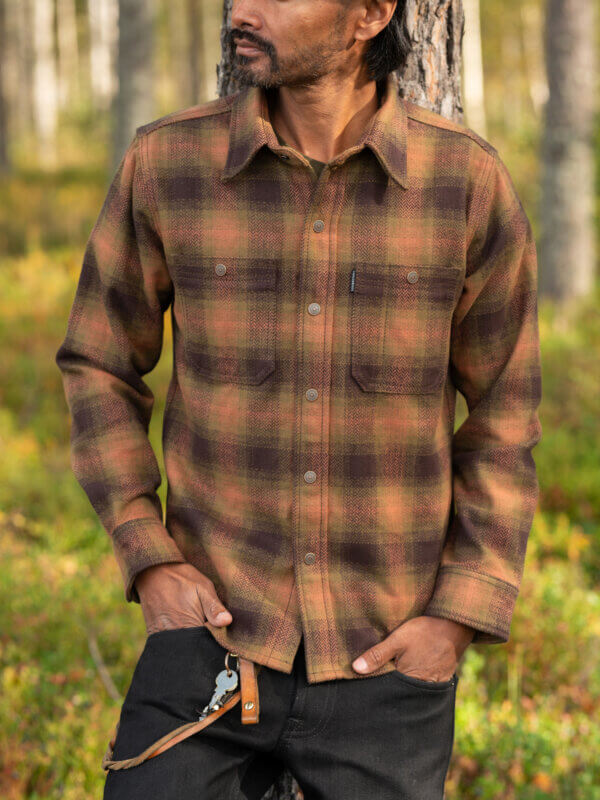 Heavyweight Brown Flannel Mechanic Shirt - 12.5oz