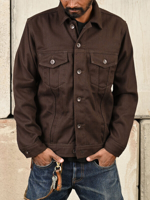 Brown Sashiko Type 3 Jacket - 12oz