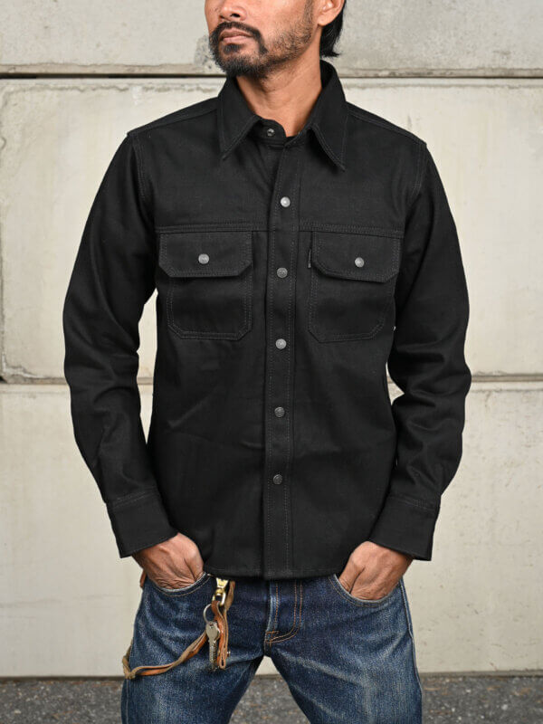 Classic Black Selvedge Work Shirt - 13.5oz