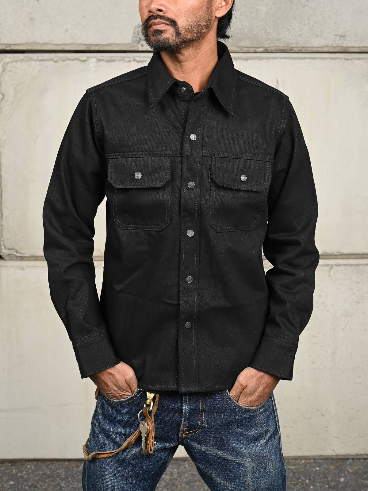Classic Black Selvedge Work Shirt – 13.5oz