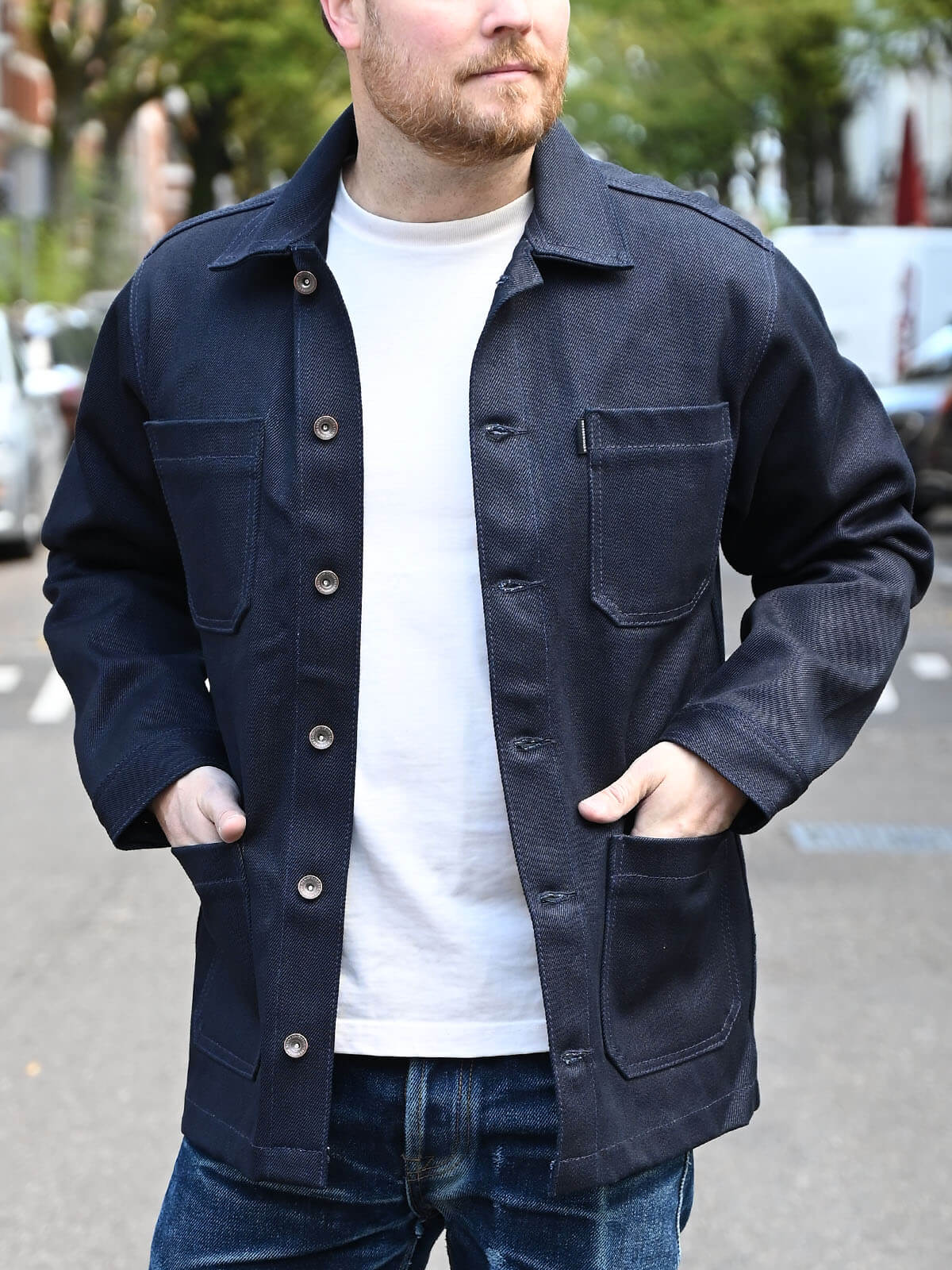 Ghost Indigo X Black Selvedge Chore Jacket – 20oz